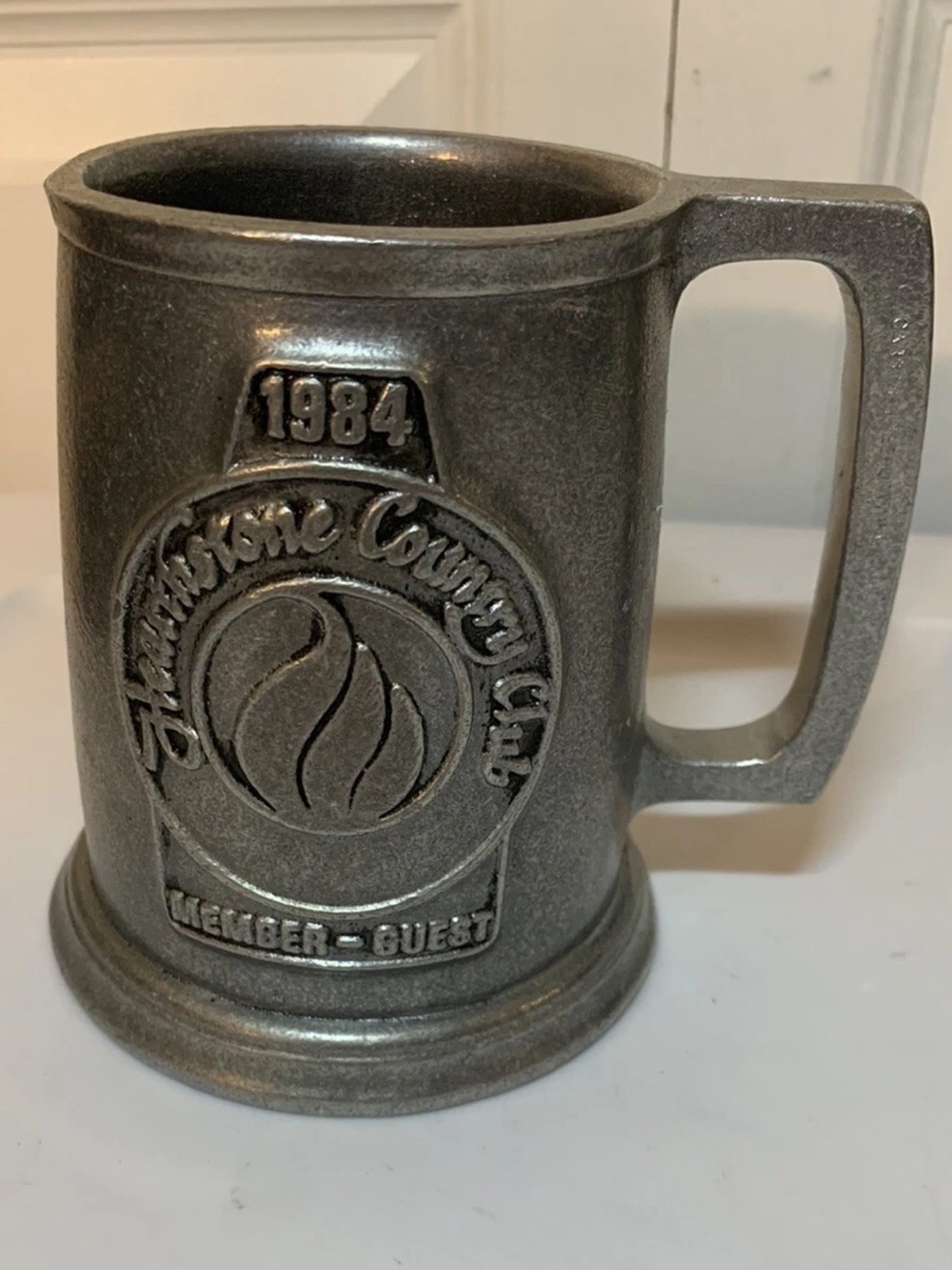Vintage Hearthstone Country Club Pewter Ale Mug 1984 Member-Guest Gray